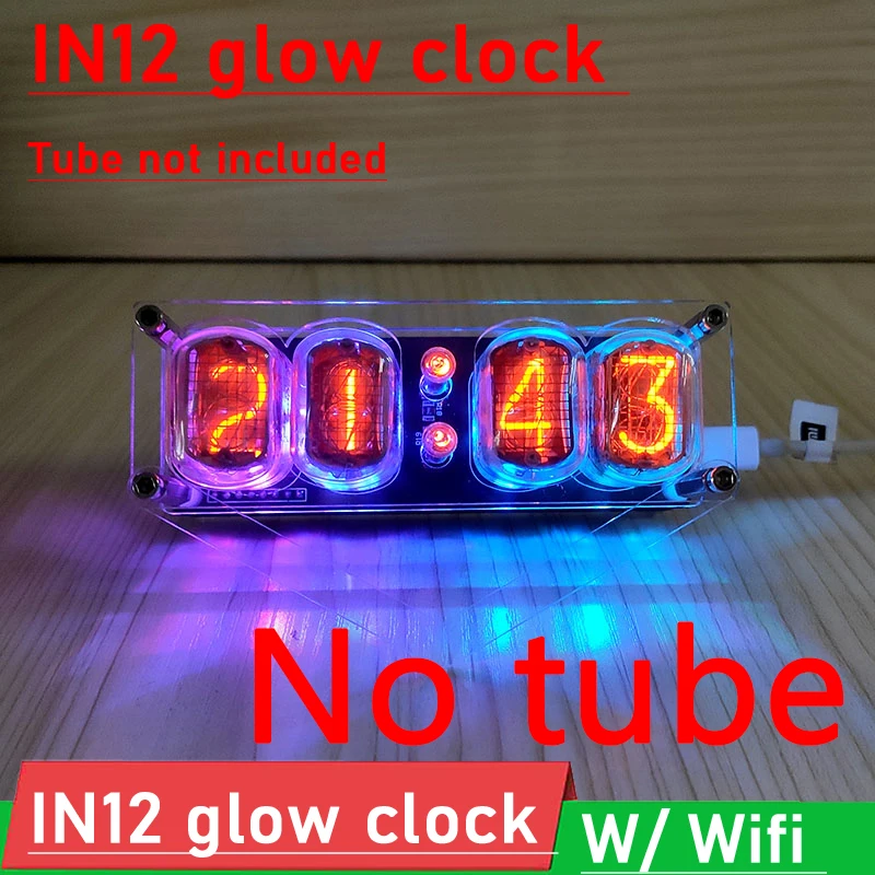 DYKB IN12 lampy jarzeniowej zegar z sieć WiFi samouczek ESP8266 4-bit zintegrowane w-12 LED RGB zegar Nixie cyfrowy wyświetlacz