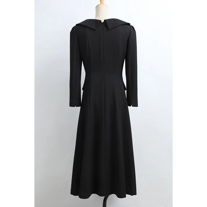 

Ele A-Line Dr with Stand Collar Slimming Waist Design for Commuting Women's Faion Spring New Arrival by Awei Clothing