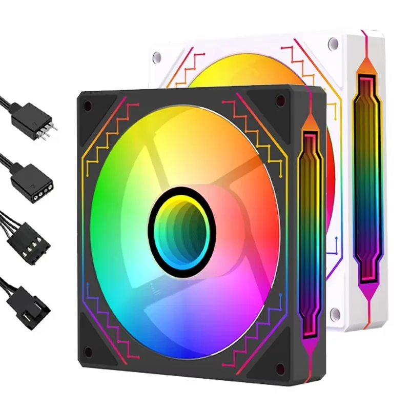 

Controlled 120mm ARGB Fan Prism Double-sided Mirror, Divine Light AURA Synchronization for Universal PC Case Cooling