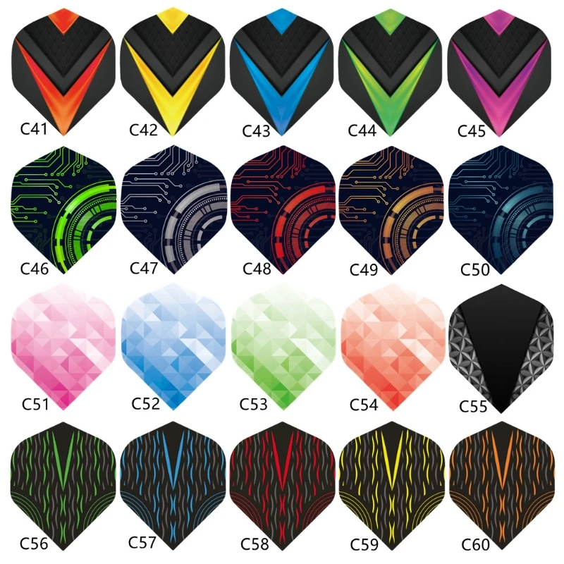 30Pcs/Pack Flights Harrows Accessory Tail Wing Flight Outdoor Sports for Soft Tip Darts Tail Wing R66E