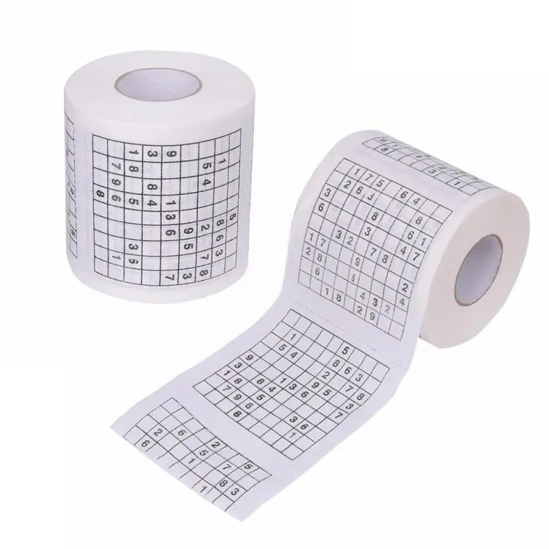 Rollo de papel higiénico con estampado de Sudoku Su, papel higiénico duradero, buen juego de rompecabezas, puzle para el hogar y la Oficina, Jiugong, Inglés