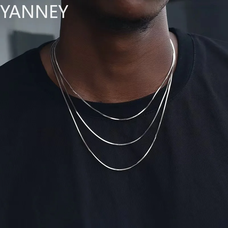 925 Sterling Silver 2mm Men's 16-30 Inches Snake Chain Necklace Hip Hop Trendy Party Man Women Jewelry Accessories Gift