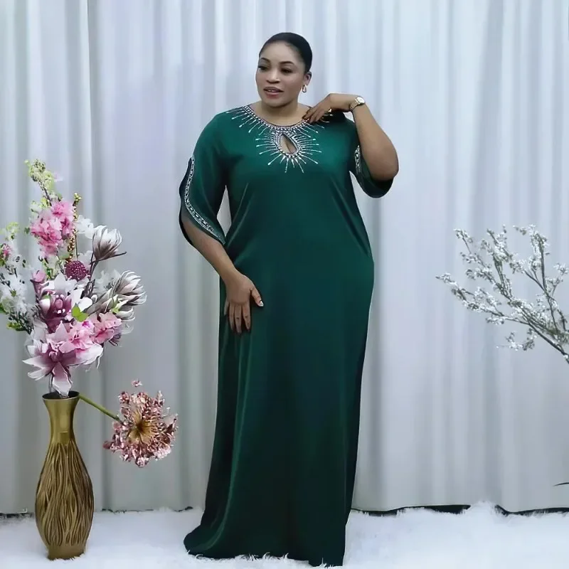 

Elegant Plus Size African Dresses for Women Autumn African O-neck Polyester Weddding Party Evening Long Maxi Dress Gowns Outfits