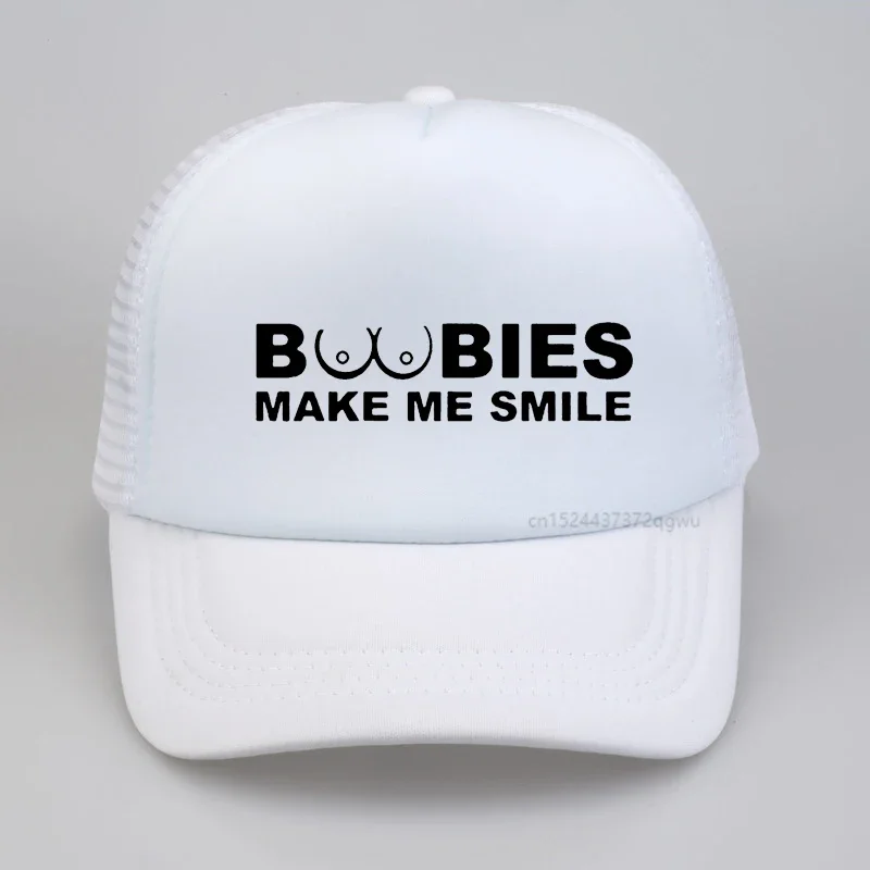 Boobies Make Me Smile novelty baseball cap humour joke birthday xmas gift mens ladies Breathable Mesh trucker caps gorras