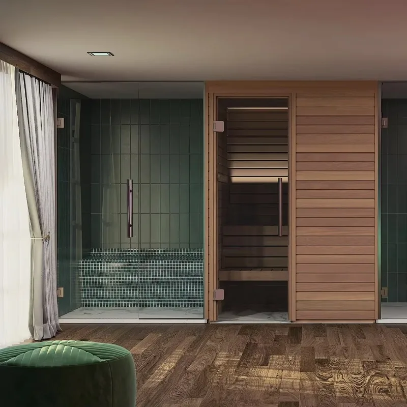 Wholesale Lu-xury Indoor Wooden Dry Steam Sauna Home 4 - 6 Person Sauna