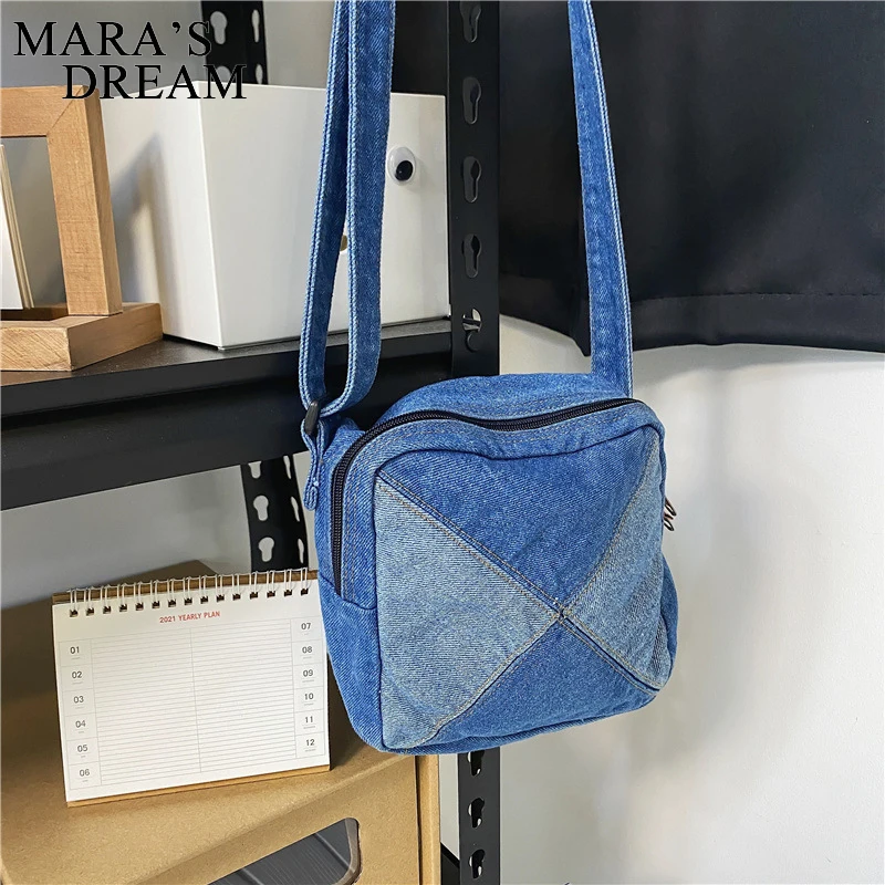 Mara\'s Dream dżinsy torba modne dziewczęce mała torba kwadratowa moda luksusowy styl ładne Mini łączenie Denim damska torba