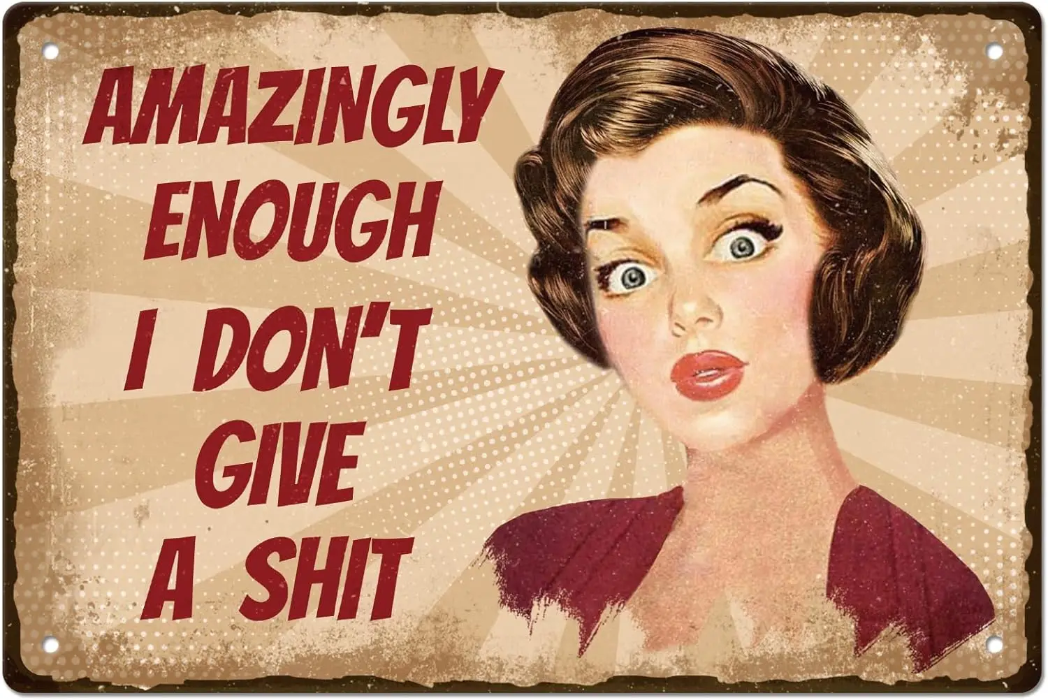 GLOBLELAND Vintage Metal Women Tin Sign Funny Art Plaque Poster Retro 