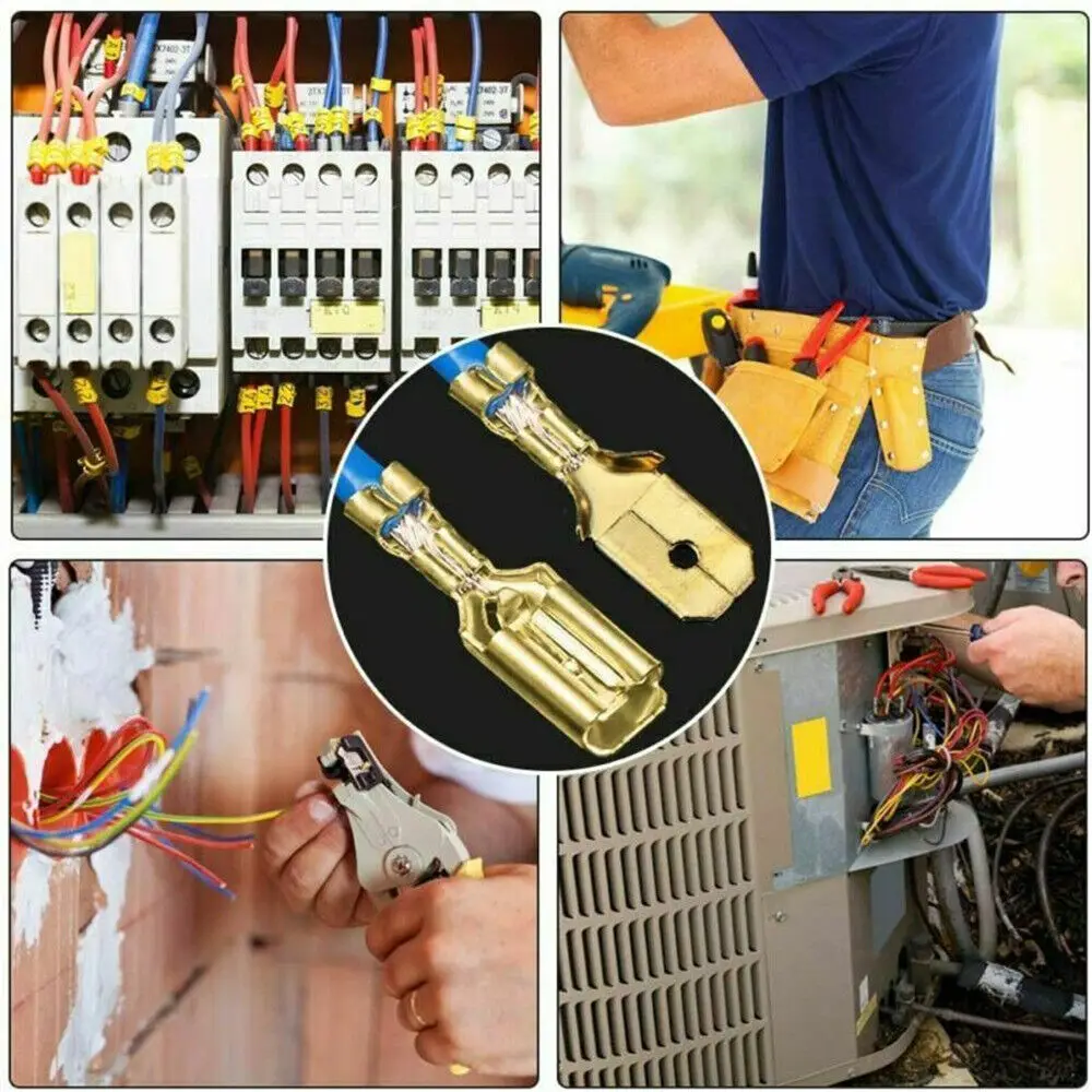 900PCS Spade Electrical Wire Connectors Male Female Crimp Terminal 2.8/4.8/6.3mm