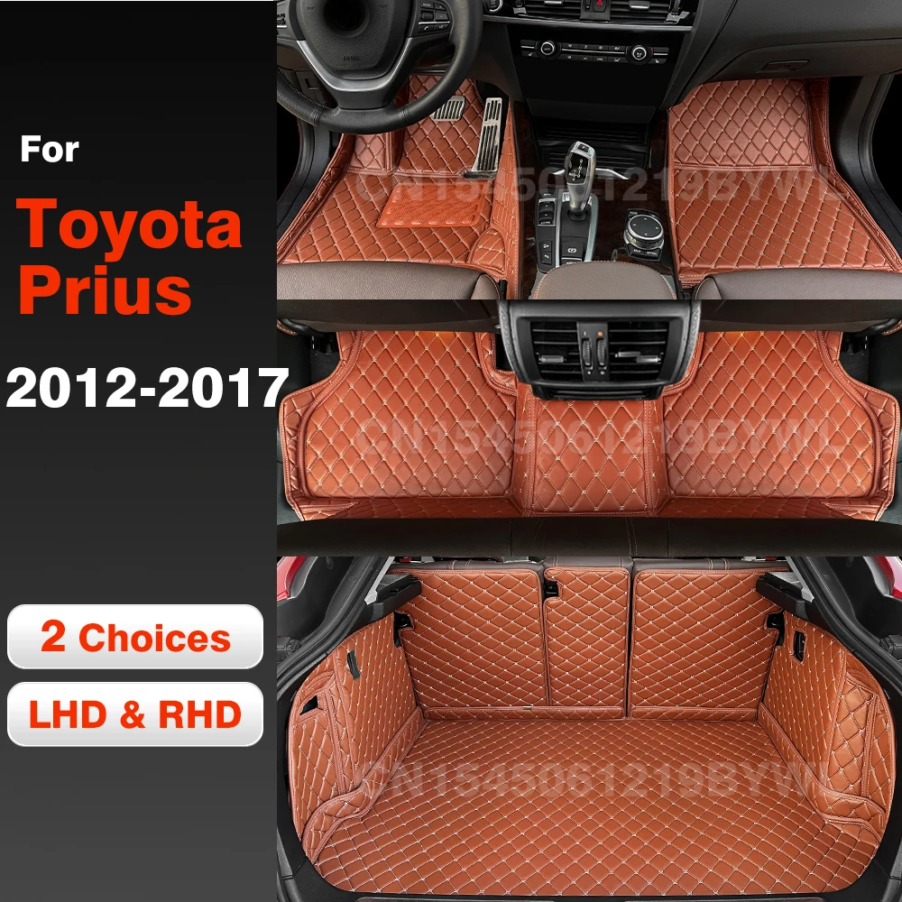 

Автомобильные коврики для Toyota Prius 2012 2013 2014 2015 2016 2017, автомобильный коврик в багажник, автомобильные подушечки для ног, аксессуары для ковров