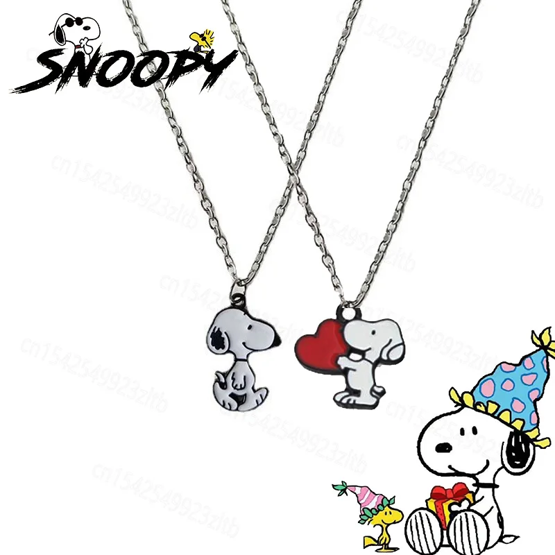 New Cartoon Snoopy Necklace Pendant Hip-hop Trendy Sweater Chain Jewelry Accessories Chokers Chains Kids Birthday Gift