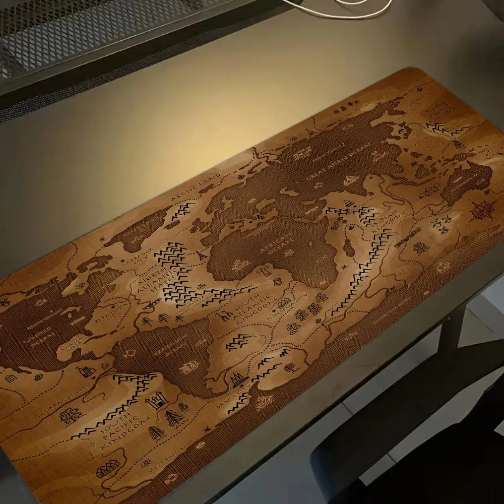 Fantasy Earth Map Mousepad Desk Accessories Desk Mat Gaming Mats Desk Decorating Supplies Mouse Pad Long Pad Office Decor Set Up