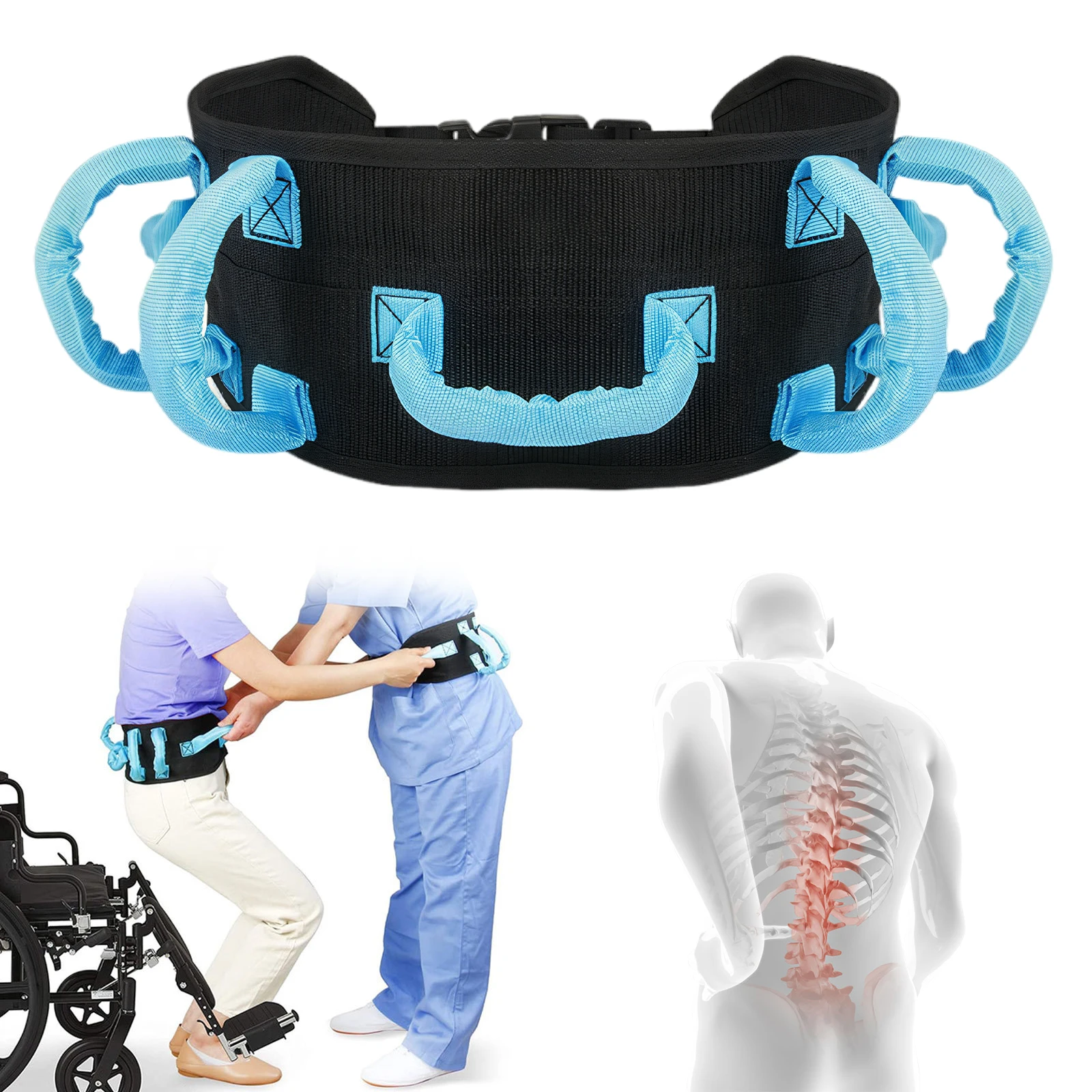 

Elderly Transfer Belts with Handles Rehabilitation Assistive Device Recovery Training Belt for Nursing Safety Patient Assist