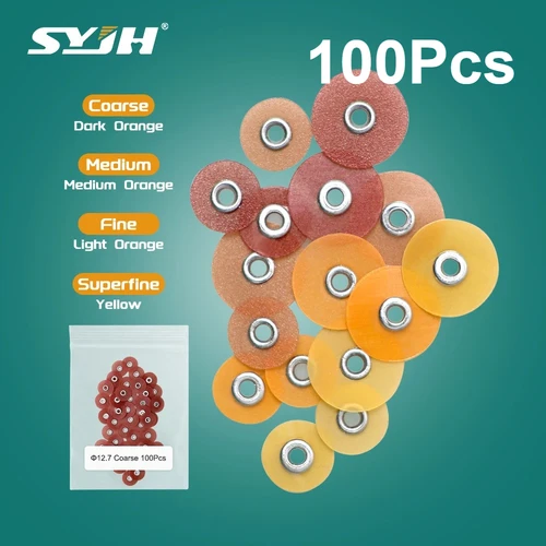 SYJH 100 Uds discos de acabado y pulido Dental varilla de sujeción mandril Soflex disco flexible vástago RA Material de blanqueamiento Dental dentista