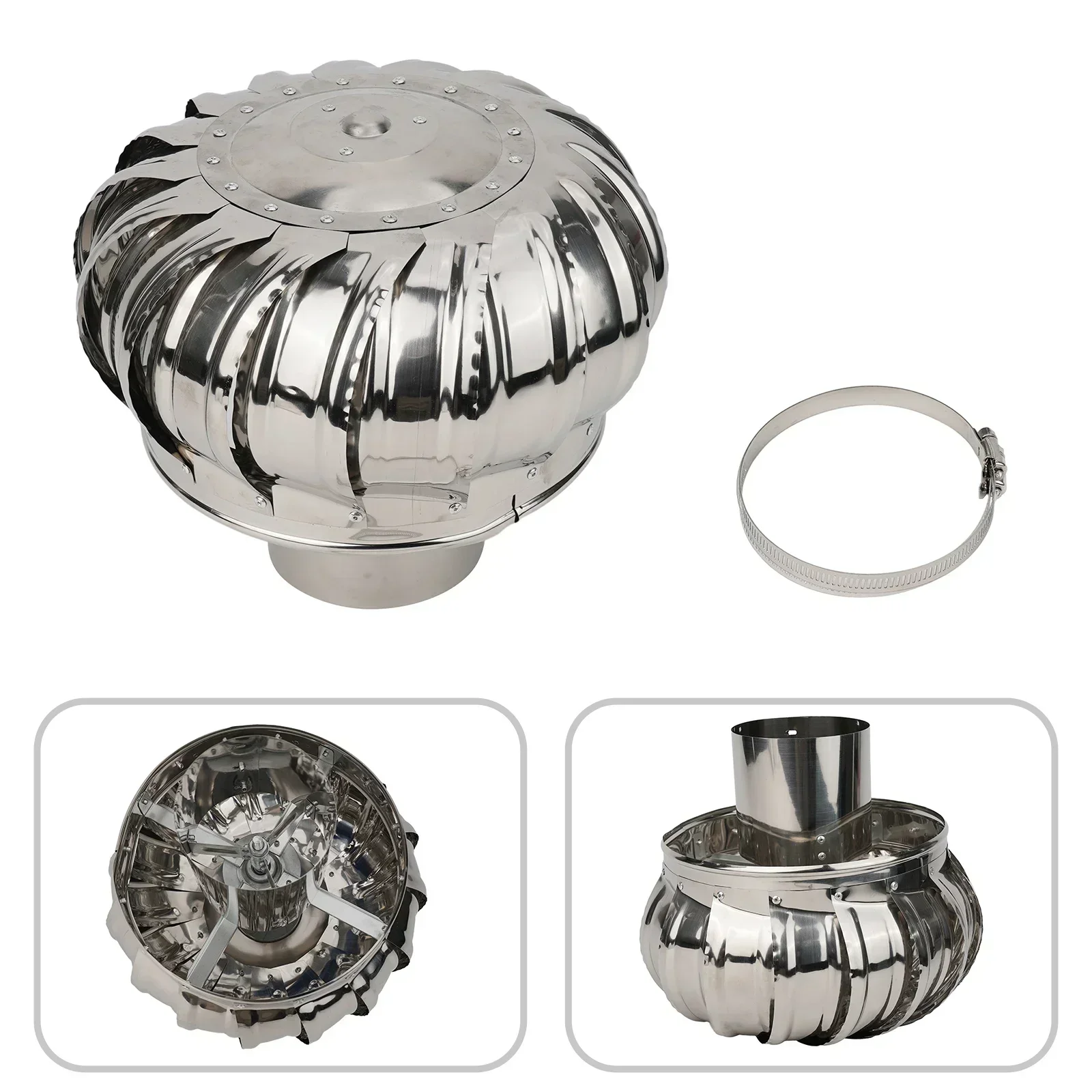 Rotating Chimney Cowl Cap Enhances Air Extraction Protects Flues and Ventilation Pipes Stainless Steel Material