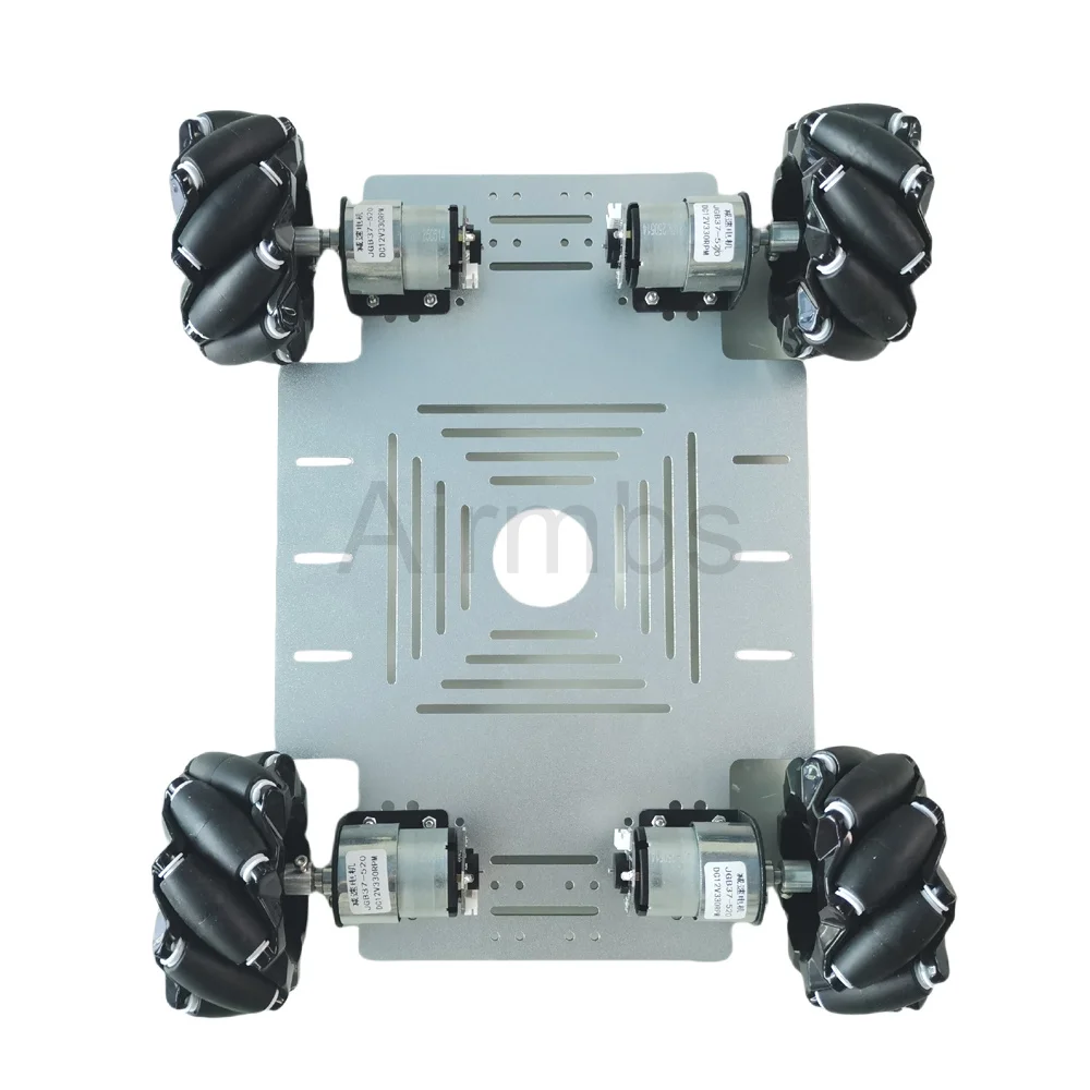 Coche Robot con rueda Mecanum 4WD de carga de 25KG con controlador Arduino PS2, Motor codificador de 12V CC para chasis de brazo de Robot Arduino ROS
