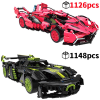 Technical MOC Race Car Model Building Blocks Set Creative Assembly Bricks Supercar Tabletop Decorations Gift for Adult Kids 3+