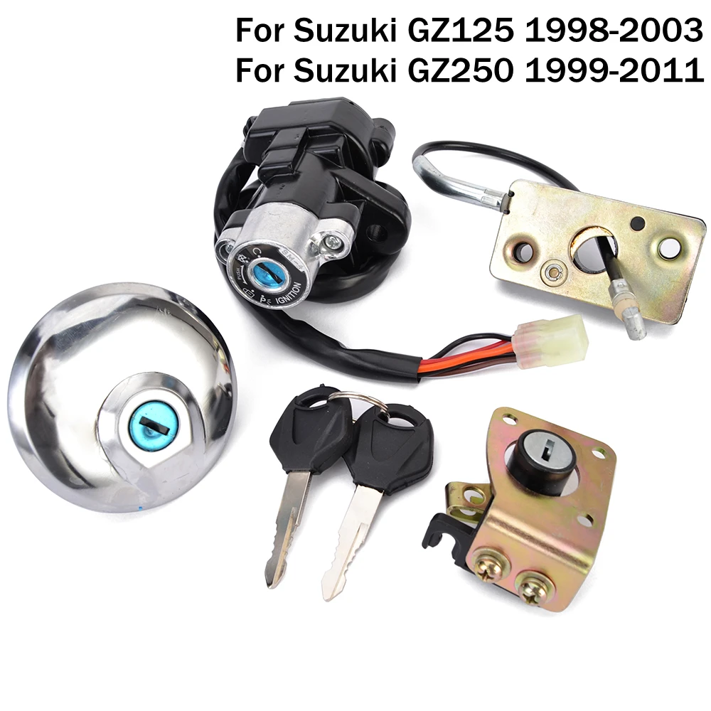 

GZ 125 250 Motorcycle Ignition Switch Lock Gas Fuel Petrol Tank Cap Cover Set For Suzuki GZ125 1998-2003 GZ250 1999-2011