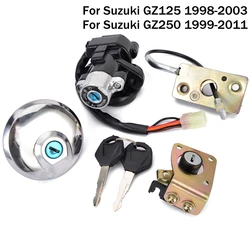 GZ 125 250 Motorcycle Ignition Switch Lock Gas Fuel Petrol Tank Cap Cover Set For Suzuki GZ125 1998-2003 GZ250 1999-2011
