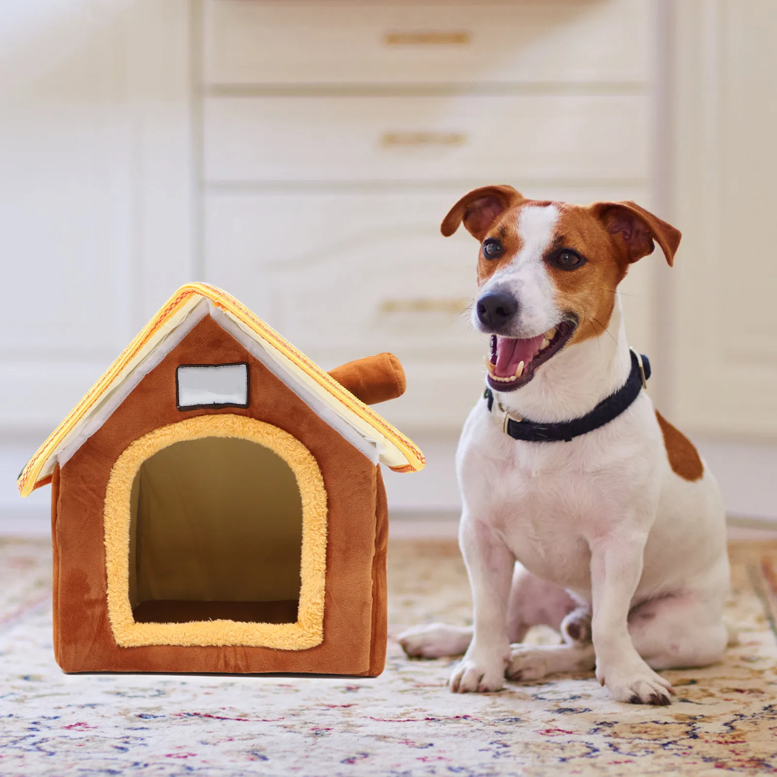 

Разборная лежанка-домик для кошек, теплая полузакрытая кровать для домашних животных, лежанка для маленьких собак, товары для сна кошек, разборное гнездо