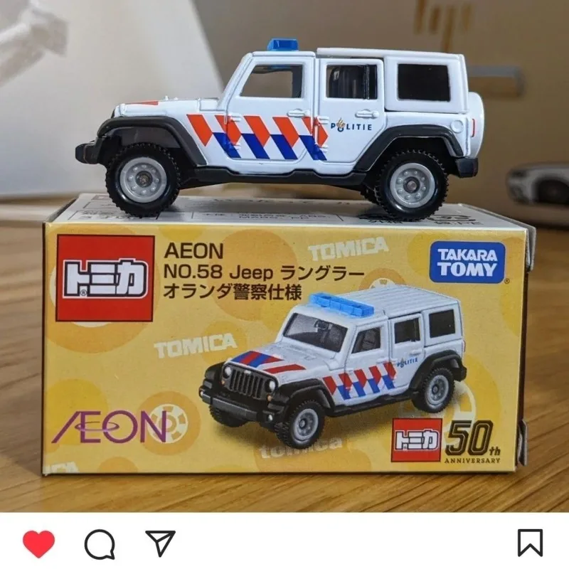 Tomica takara tomy liga modelo de carro brinquedo aeron limitado 58 fora da estrada jeep wrangler ornamentos de mesa, presentes de natal para crianças