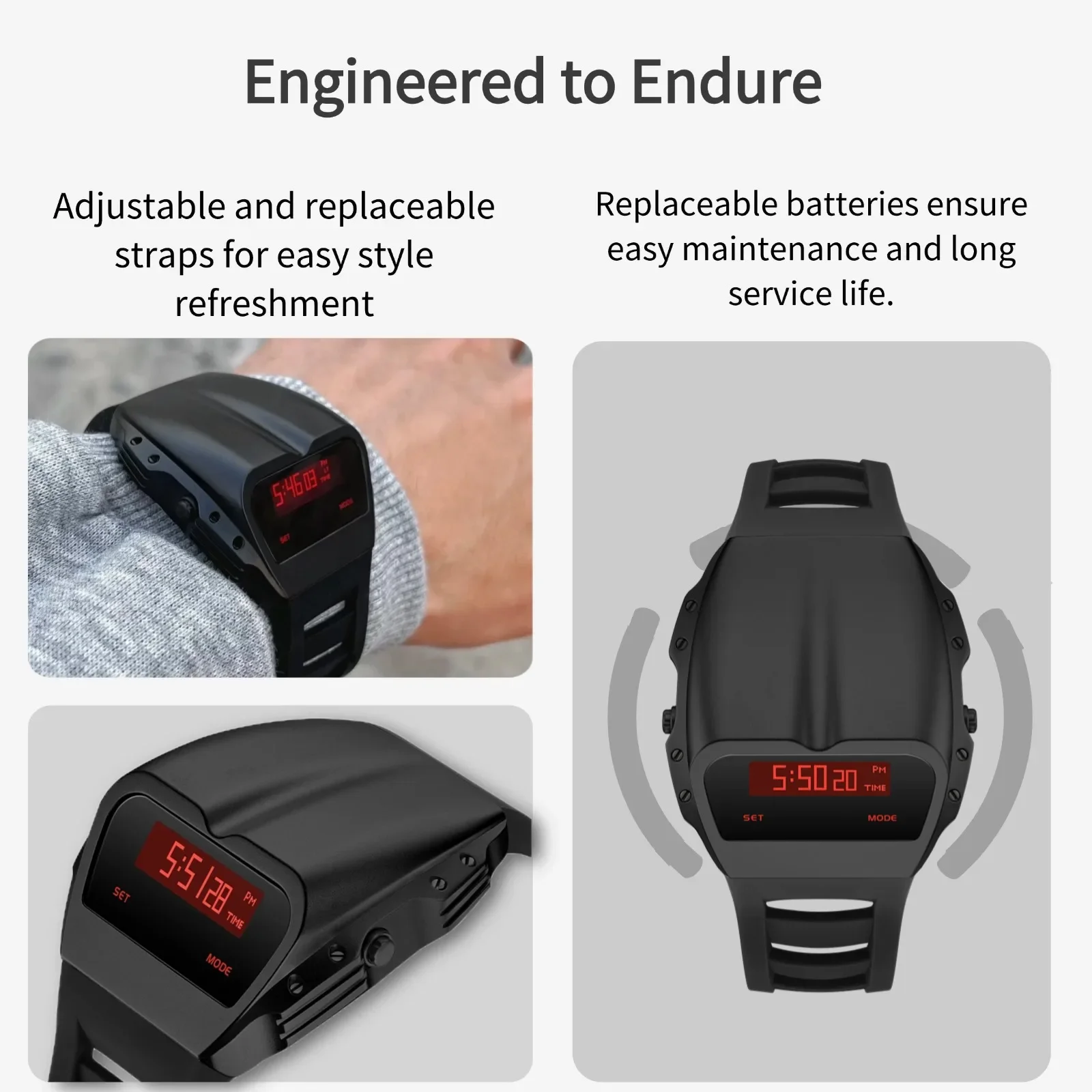 BENLYDESIGN ساعات معدنية فريدة من نوعها ساعات رقمية ريترو للرجال ريترو مستقبلية نمط فاسق موضة Led الساعات الإلكترونية X7000