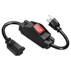 1.5-6.6Ft Outdoor Extension Cord with Waterproof Switch 3 Prong Extension Cable 1875W 14AWG Switchable Power Cord for Appliances