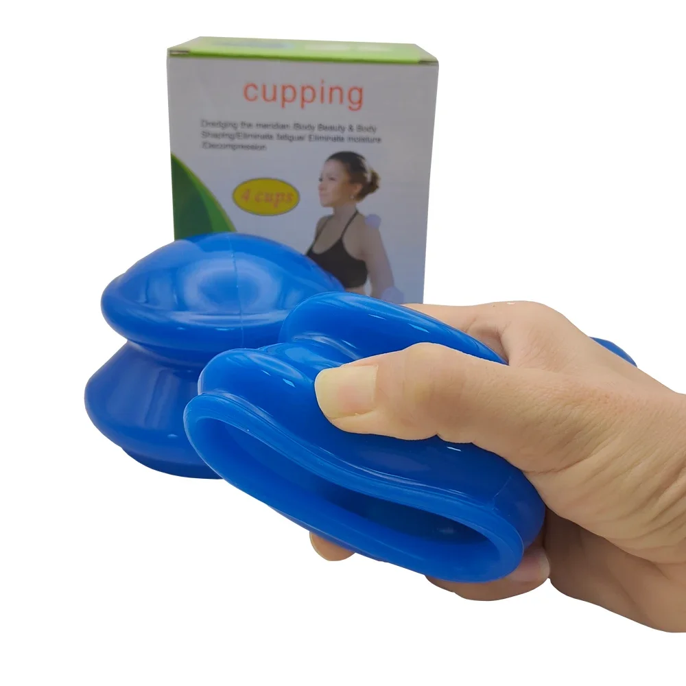 

4 шт., силиконовый массажный баночный набор, антицеллюлитный вакуумный массажер, китайская терапия, присоски для лица и тела