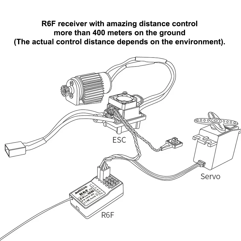 Radiolink R6F 2.4G Receiver FHSS 6 Channel Radio Control System for RC4GS