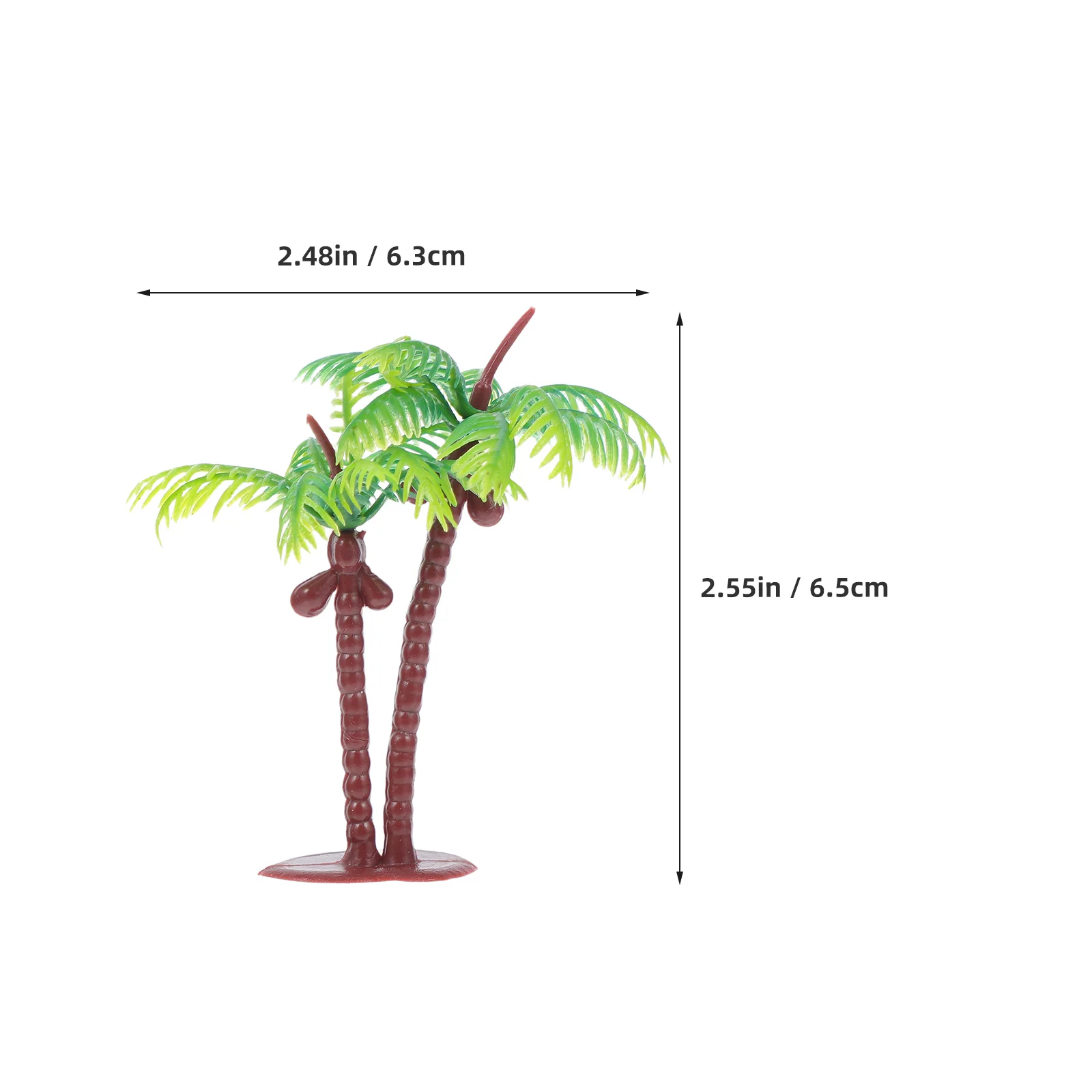 10 قطعة شجرة جوز الهند المصغرة النباتات الاستوائية الاصطناعية للتصوير الدعائم ديكور المنزل الحرفية السكك الحديدية المناظر الطبيعية وهمية صغيرة #5