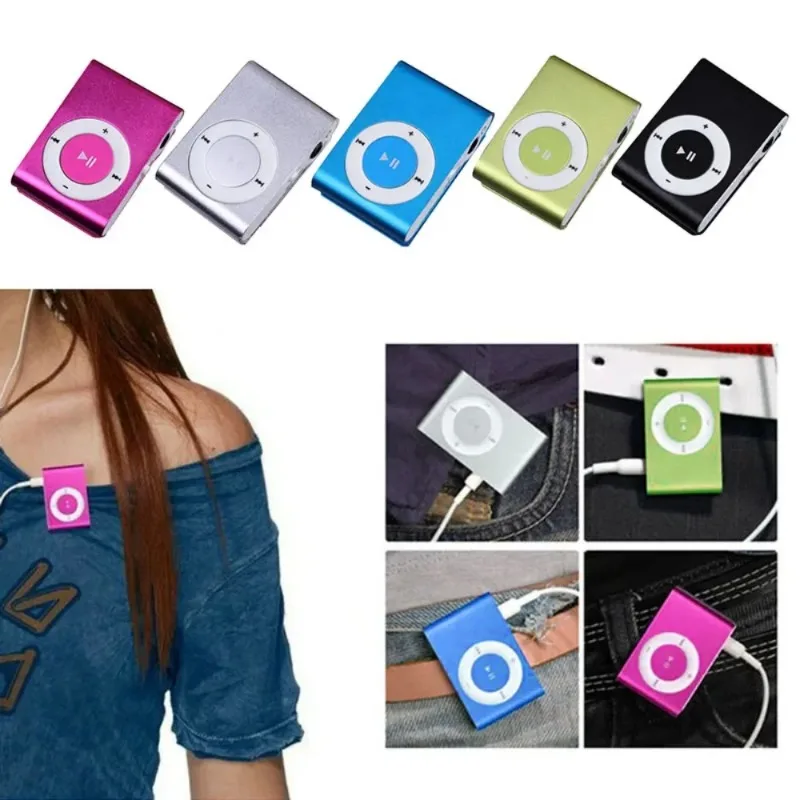 مشغل MP3 Mini Music Media مشبك صغير عصري يدعم بطاقة TF تصميم أنيق محمول صغير ملون USB مشغل MP3 وكمان #1
