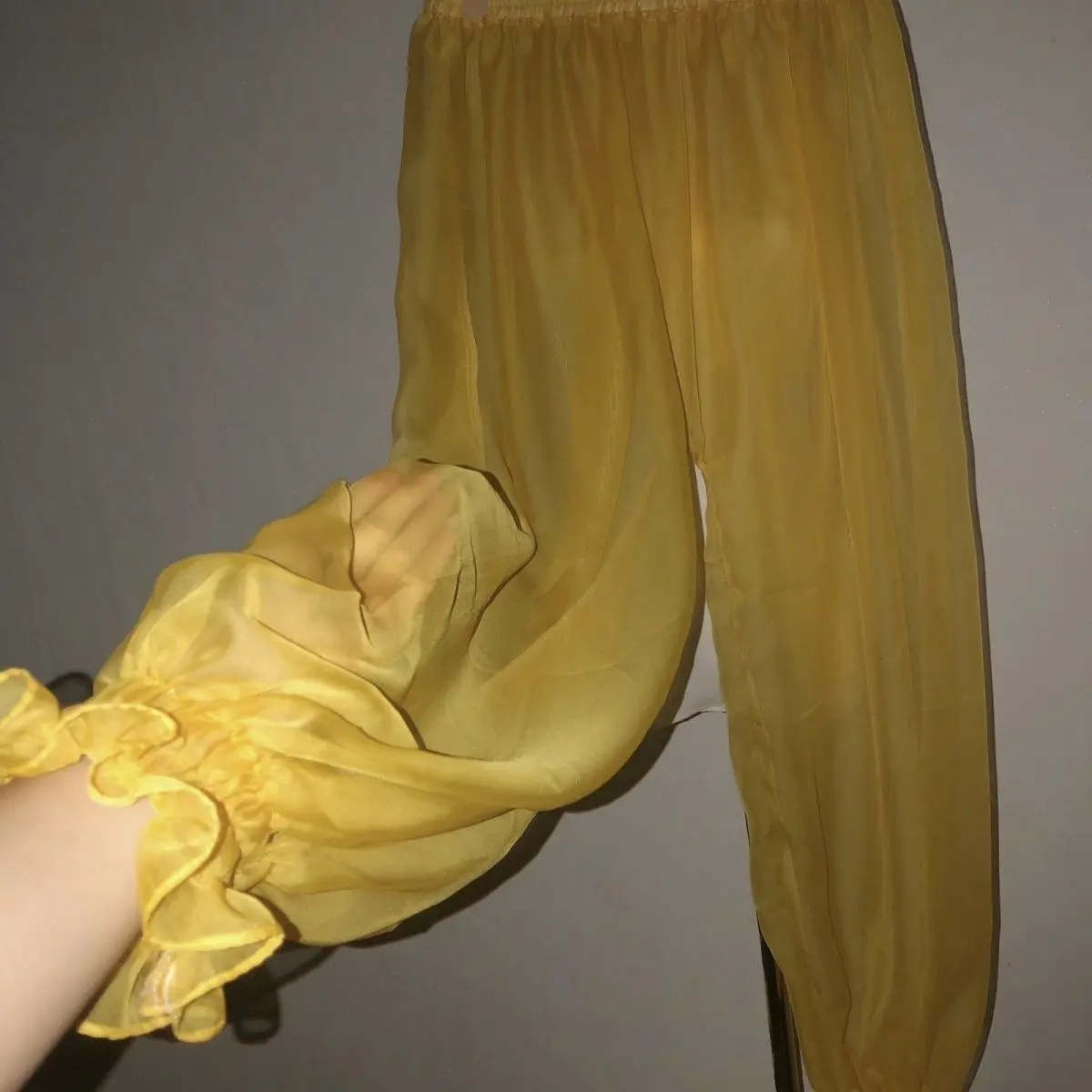 Ultra-Thin Sexy Mesh See Through Pajama Pants Seamless Unisex Erotic Home Lantern Trousers