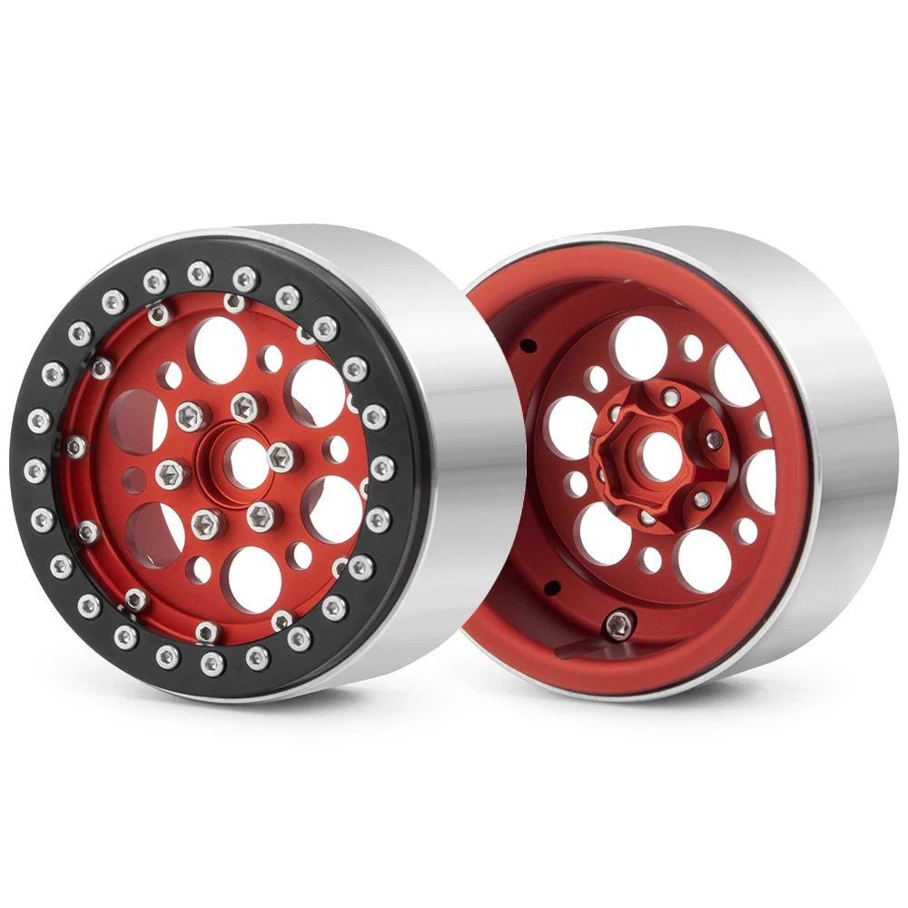 MIBIDAO 2.2 inch 35mm Aluminum Alloy Beadlock Wheel Rims for Axial SCX10 Wraith 90018 TRX4 1/10 RC Crawler Car Upgrade Parts