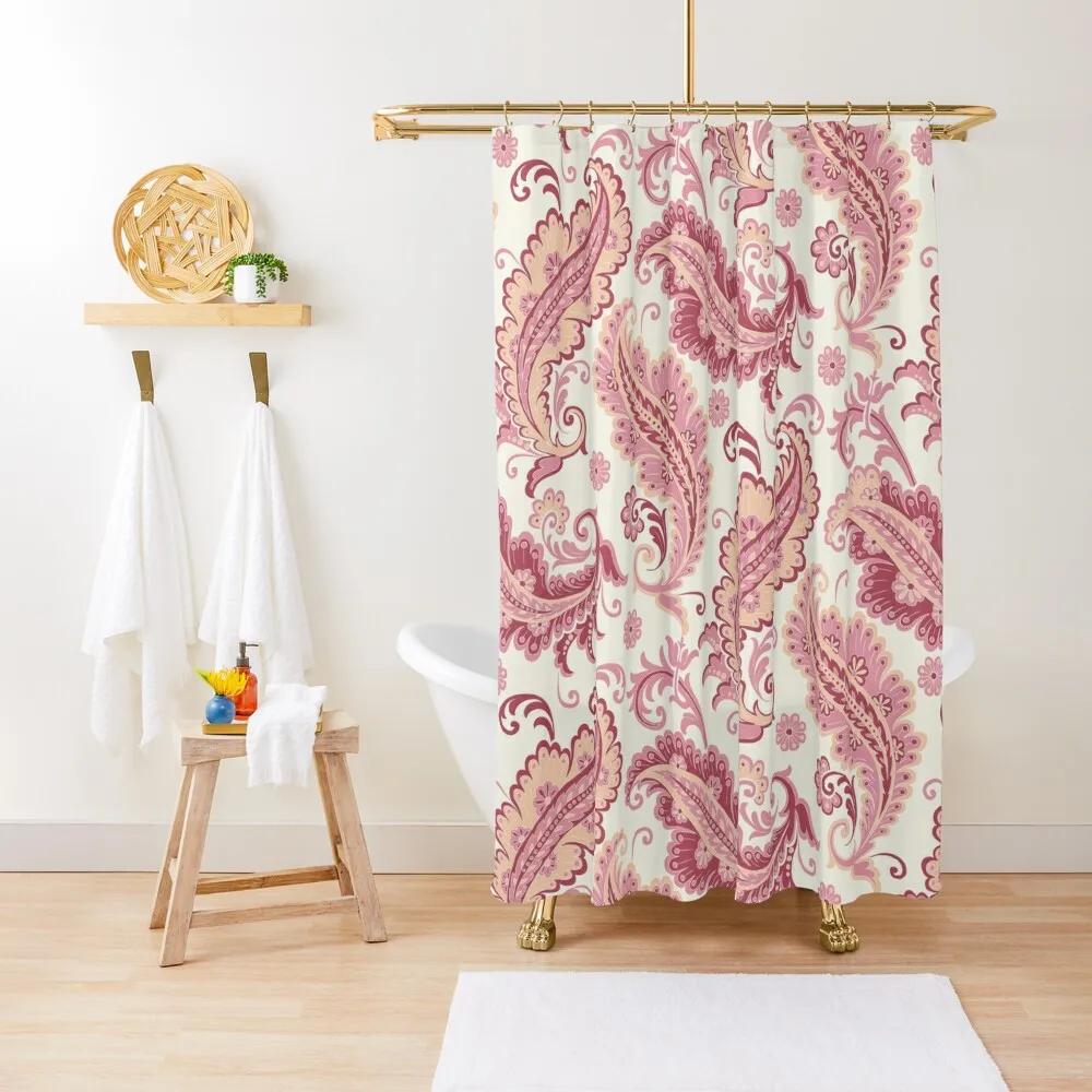 

Pink classic paisley pattern Shower Curtain Bathroom Decor Cute Shower Shower For Bathroom Set Curtain