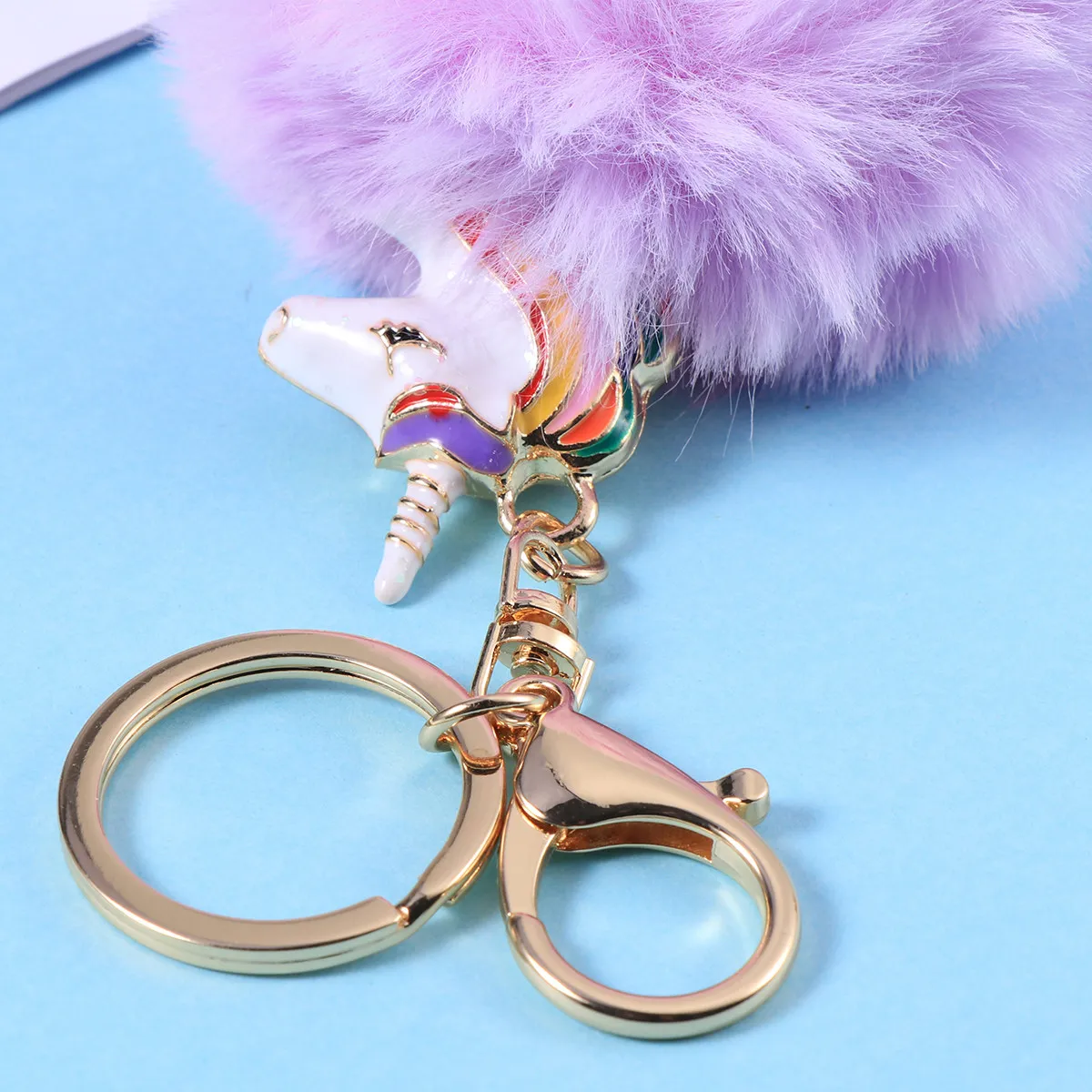 

Фиолетовый креативный брелок для детей, подарок, брелок для автомобиля, креативный брелок для сумки, украшение в виде единорога, мягкий брелок-подвеска