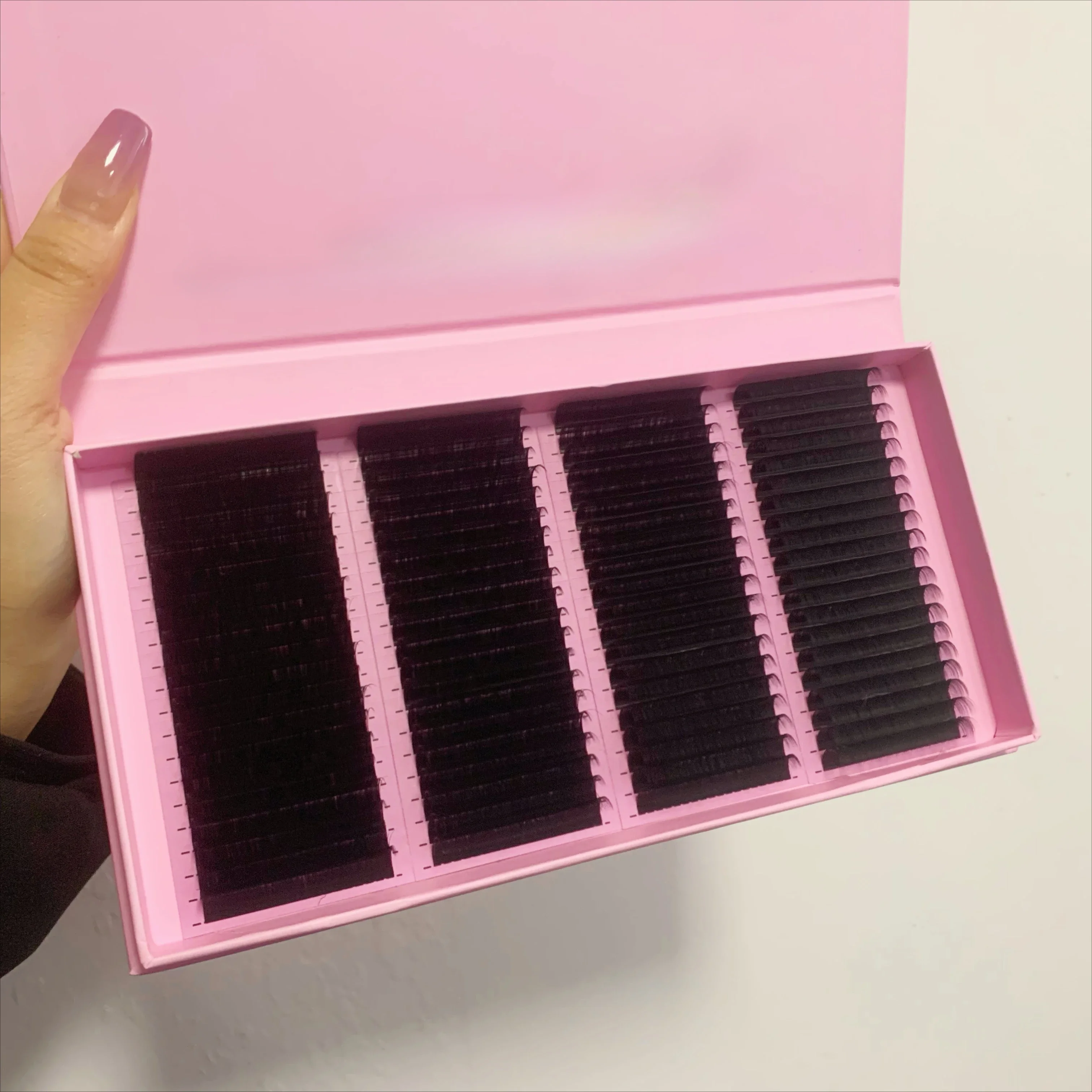 9PCS  0.03 0.05 0.07 0.10 Individual Lash Extension Matte Black Volume PBT Eyelash Extensions Supplies