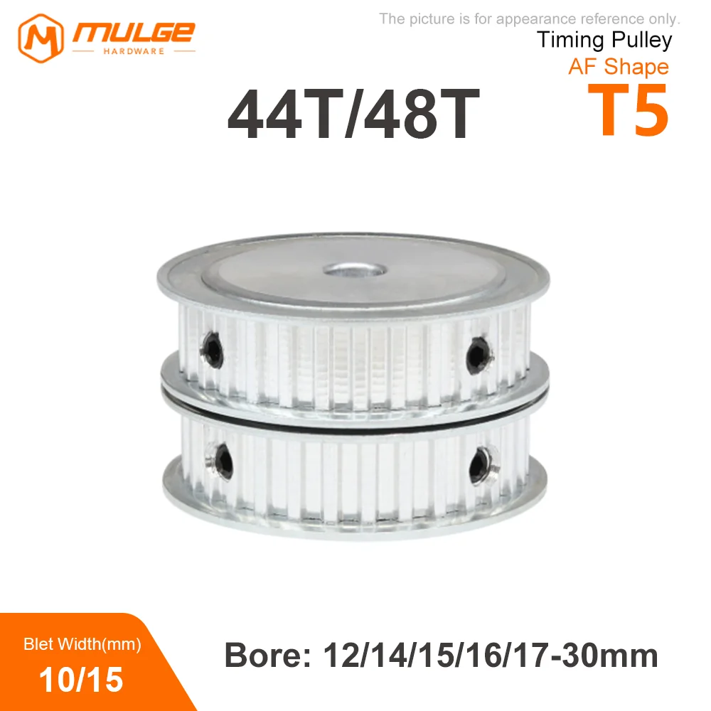 

Timing Pulley T5-44T/48T pore size 12-30mm Alloy Wheels AF Shape Teeth Pitch 5mm Match With T5 Width 10/15mm Timing Belt