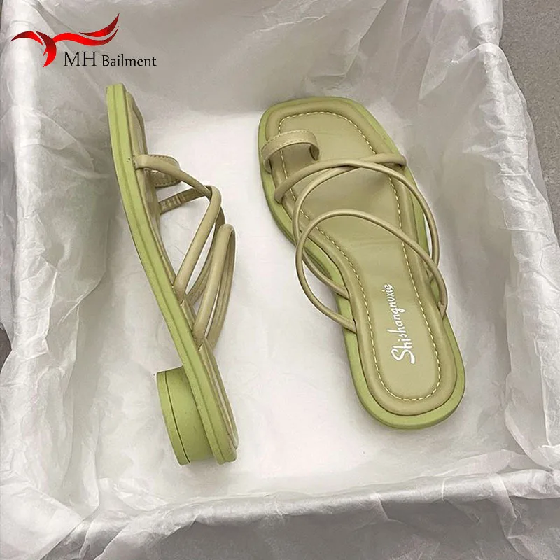 2023 Platform Women Slipper Fashion Narrow Band Ladies Summer Outdoor Beach Flip Flops Wedges Heel Slides Ladies Sandal Shoes