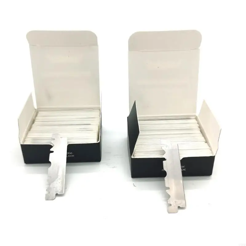 U0DE 100 Stück Barber für Rasierklingen, Einzelkante für Rasierklingen für professionelle Widerhaken