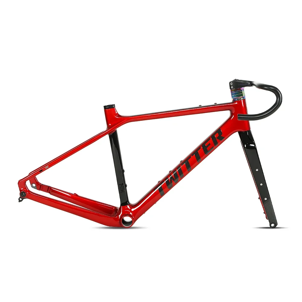 New Design Twitter Gravel X Carbon Road Gravel Frame with Integrated handlebar Disc Carbon Road Bicycle Frame for Gravel Bike