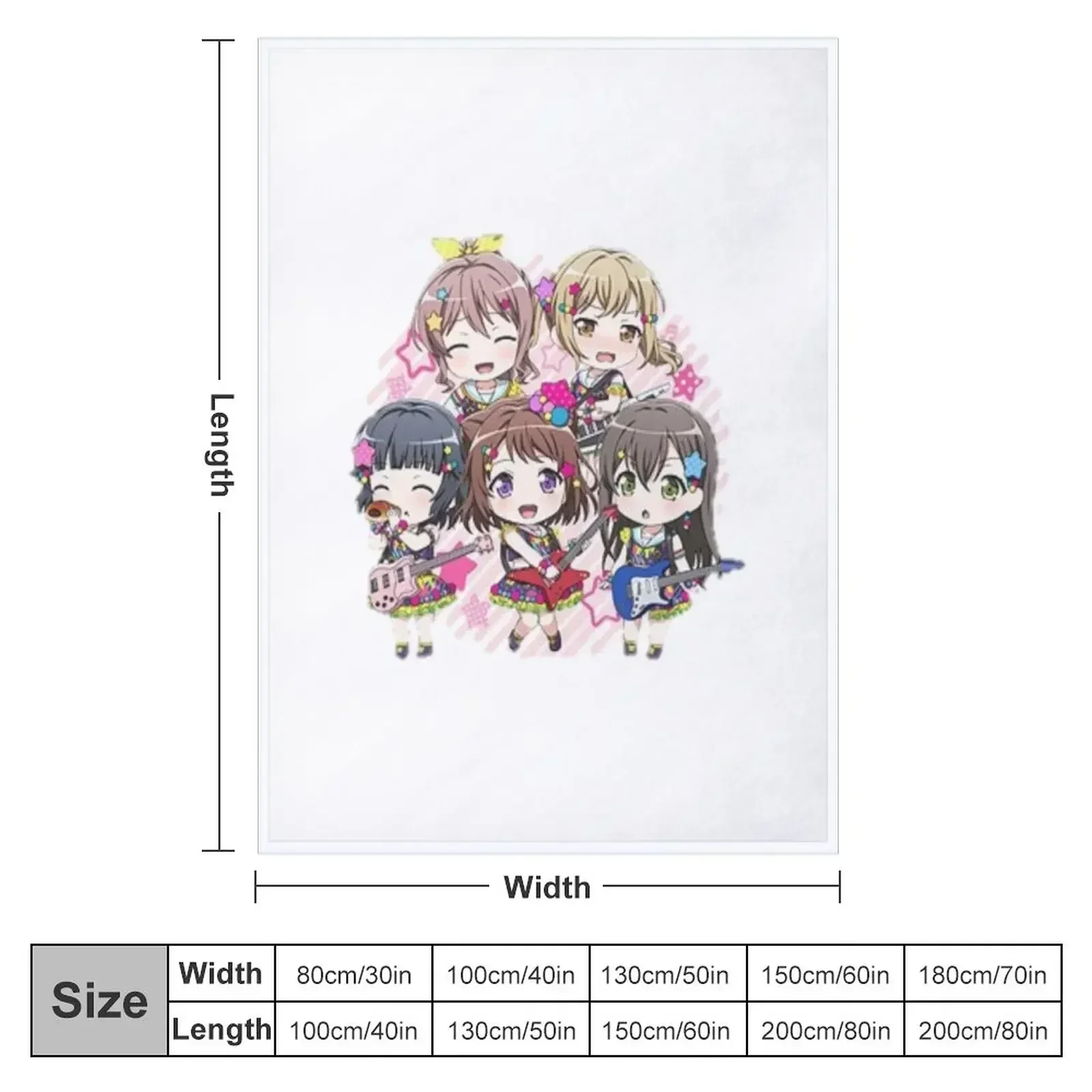 BanG Dream! Poppin Dream! Throw Blanket couch cozy soft plush fuzzy picnic outdoor blanket