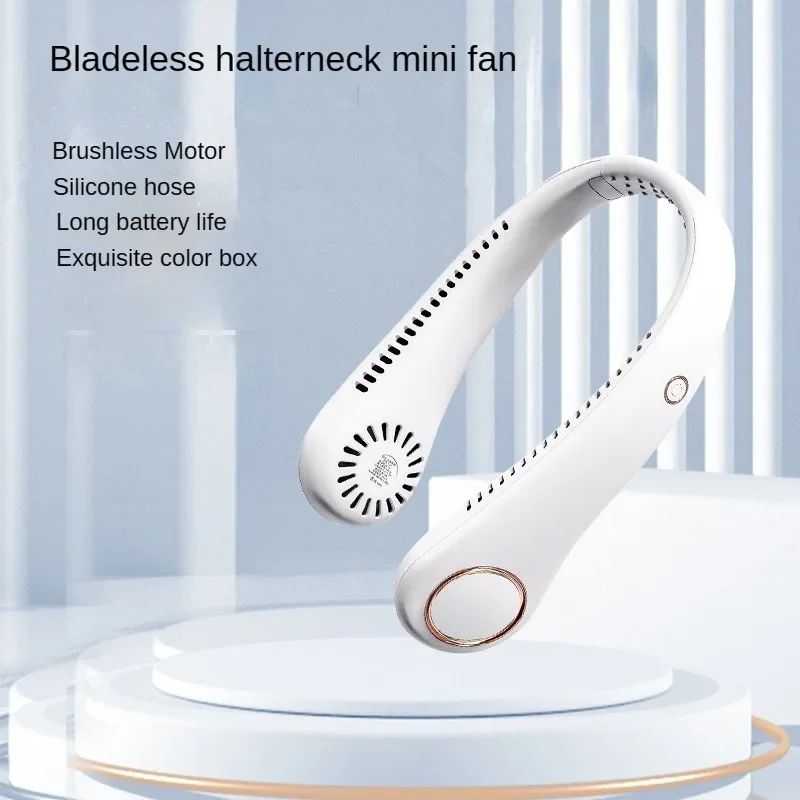 Bladeless Halterneck Mini Fan Brushless Portable Outdoor Wearable USB Rechargeable Bladeless Fan