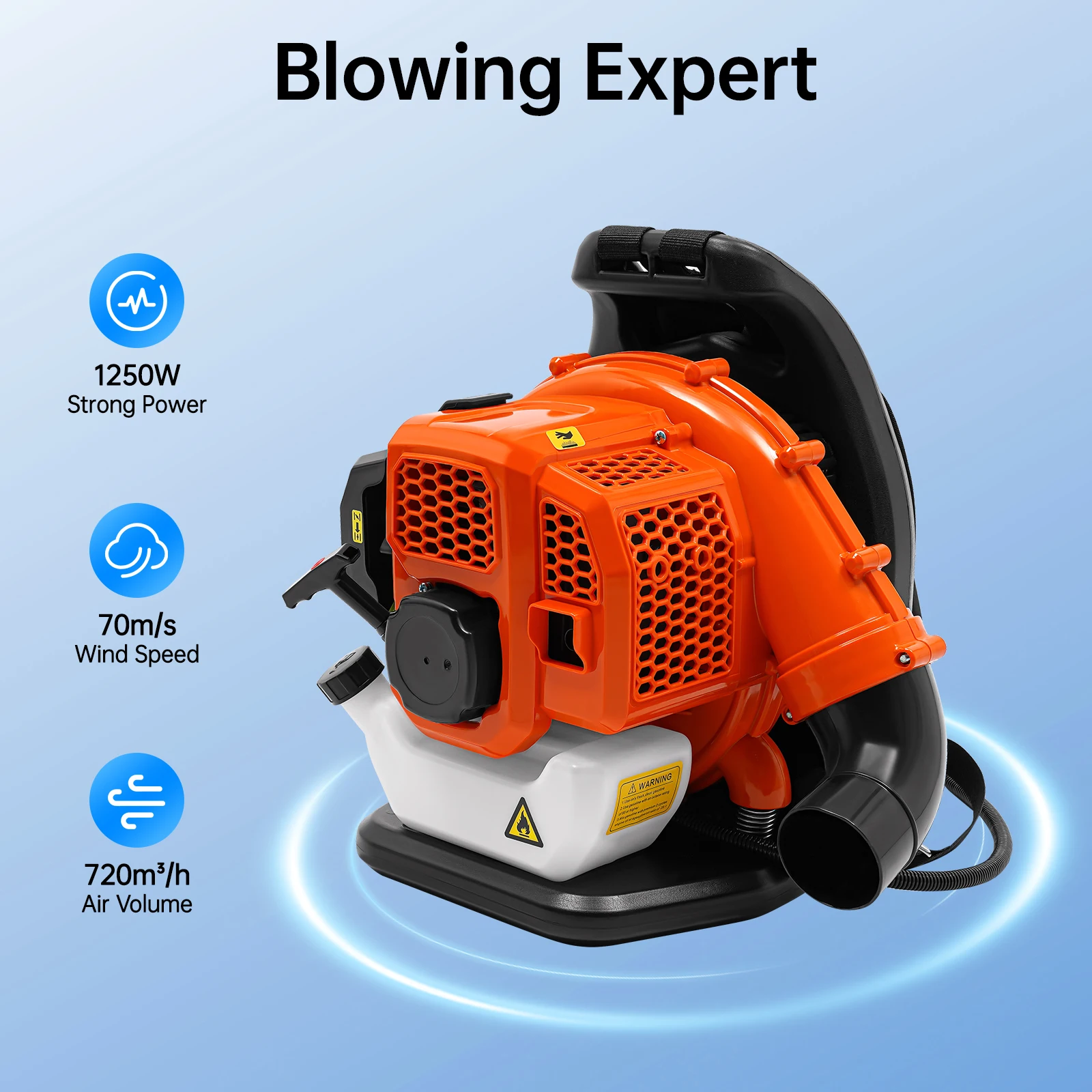 

7000r/min Backpack Leaf Blower with Cushion and Wide Straps for Ecological Cleaning Road Dusting and Snow Blowing