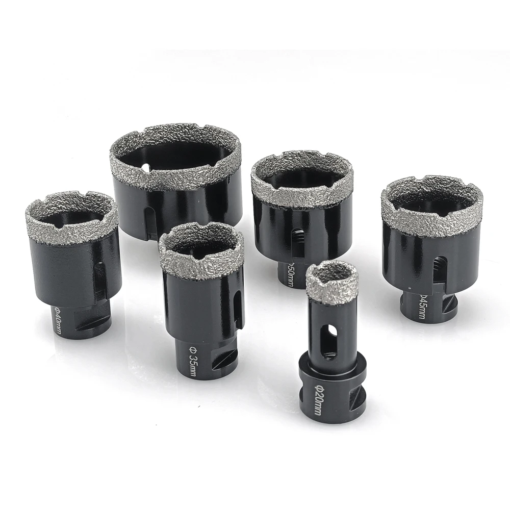 1 Pcs M14 Thread Diamond Dry Vacuum Brazed Drilling Core Bits Set porcelain tiles crowns Drill Granite Marble Hole Saw Tools