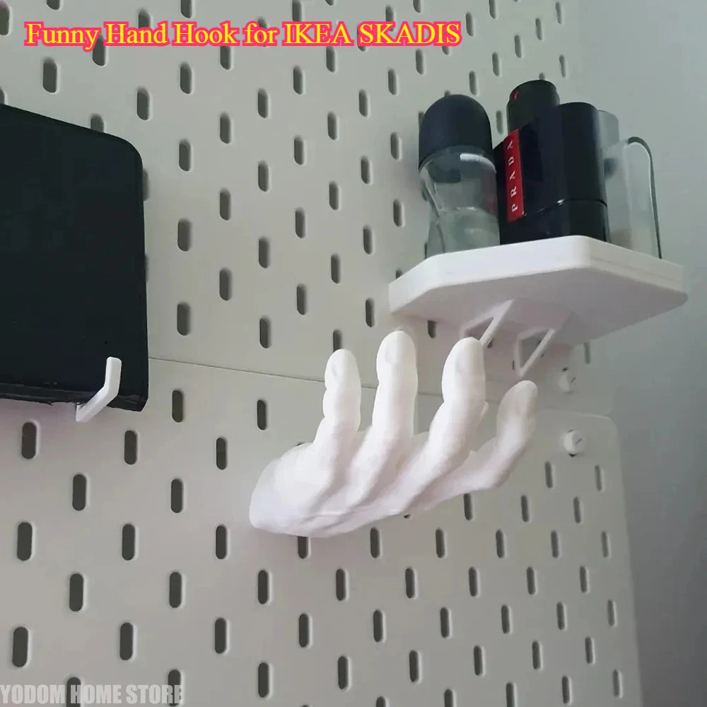 خطاف يد مضحك لساعة IKEA SKADIS - حامل قلادة وساعة مطبوعة ثلاثية الأبعاد، هدية فريدة لتنظيم المكتب