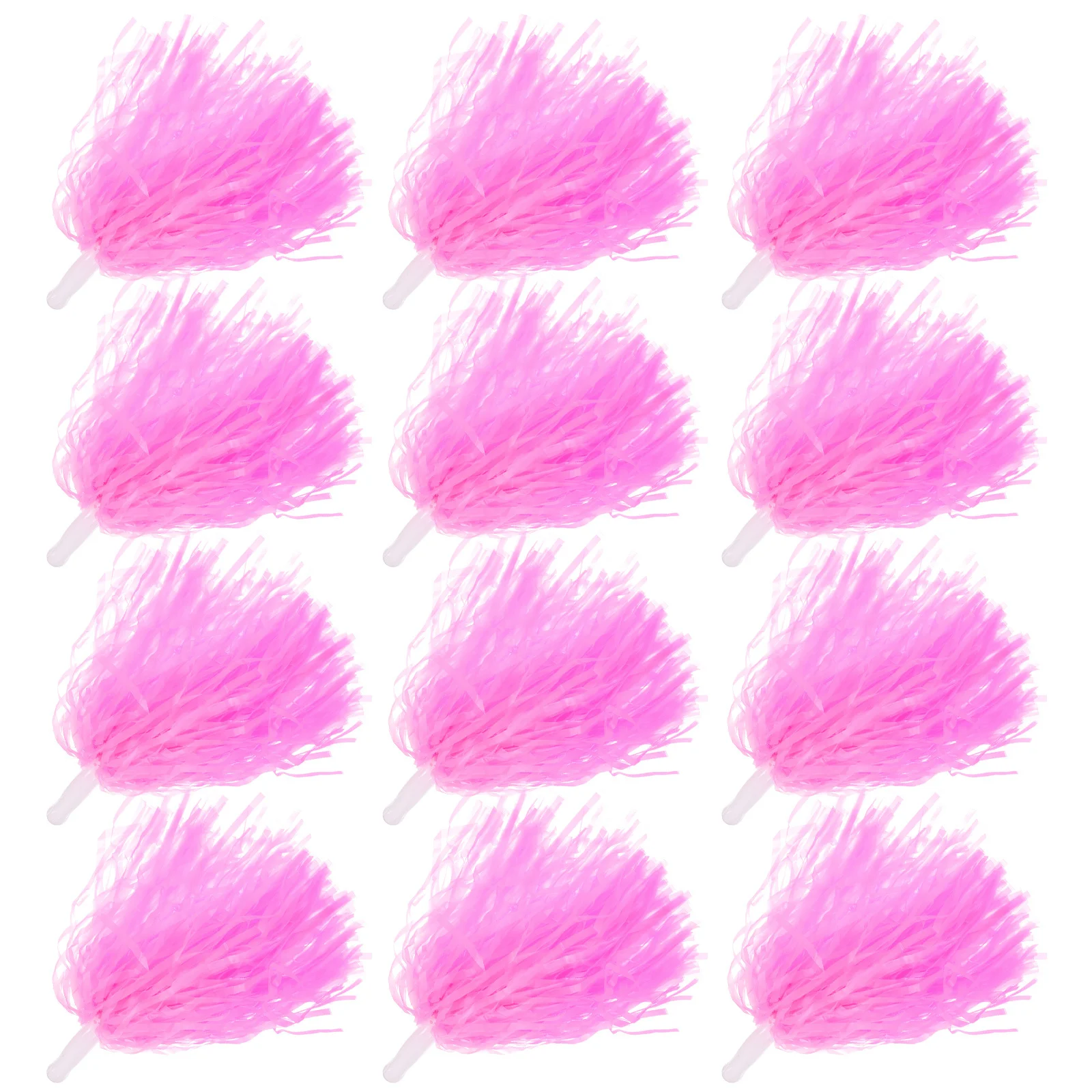 12 قطعة فرقة الهتاف التعامل مع بوم بومس مشرق لامعة البلاستيك حفلة الرقص التشجيع روح الأداء الدعائم الوردي بوم بومس #2