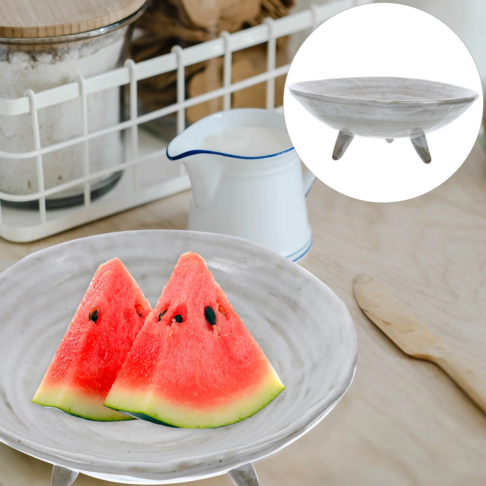 

Footed Ceramic Fruit Serving Tray Exquisite High Base Dessert Snack Plate for Home Restaurant Hotel Fruit Tray