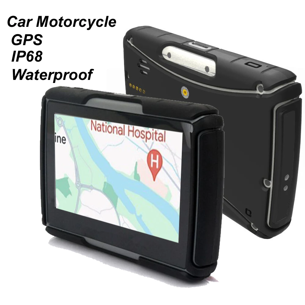 Motorcycle GPS Car GPS Navigation Window CE GPS Navigator IPX7 Waterproof Bluetooth 5.0 FM AVIN Built In 8GB R0M Free Igo Map