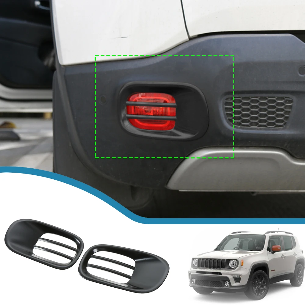 Car Rear Tail Fog Light Lamp Decoration Cover Stickers for Jeep Renegade 2016-2022 Lamp Hoods Guard Exterior Accessories Iron