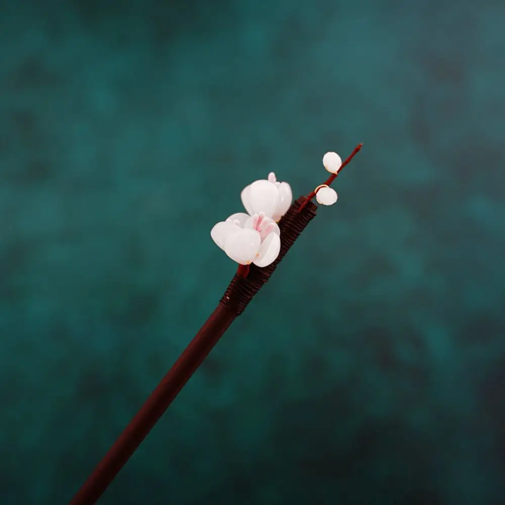 

Decorative Hanfu Dress Handmade Flower Hair Clips Wooden Hairpin Hair Sticks Hair Fork