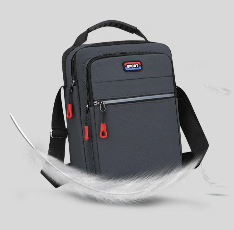 Neue Herren-Umhängetasche, schlichte Schultertasche, lässige, geräumige Tasche für den täglichen Gebrauch, atmungsaktive Reisetasche für Herren. – Detail 7